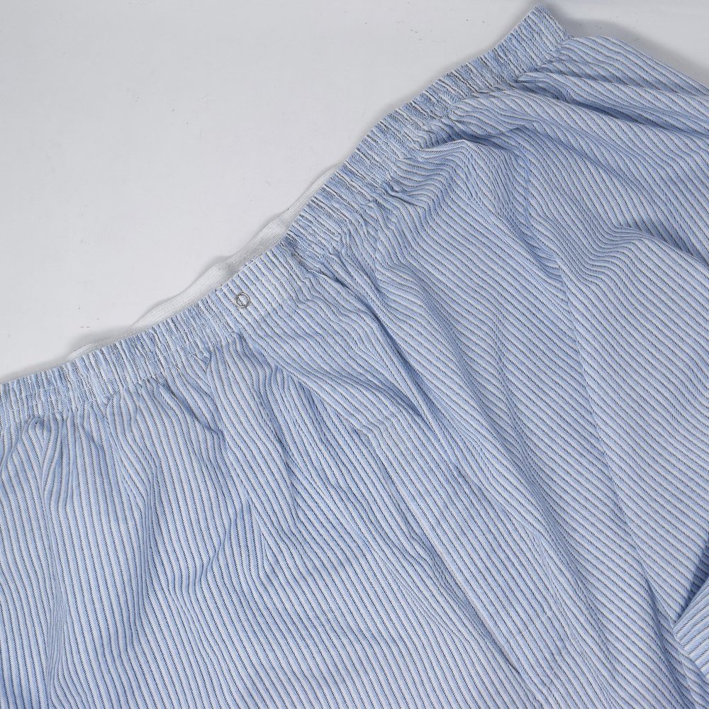 Botany 500 Pajama Shorts Bottoms Men 5XL Blue White Stripe Snap Close Elastic - Picture 3 of 7